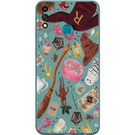 Kompatibel Mobilcover til Honor Honor 9X Lite Magisk illustration med troldstav, hat og fantasifulde genstande i legende eventyrstil