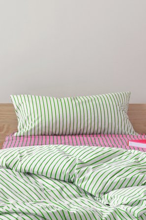 Jotex - Putetrekk 50x90 Cm Økologisk Hvit/gressgrønn - SIMA - Kjøp Putevar hos Jotex