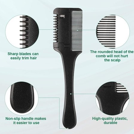 *Razor Kam Tynd Kam Razor Kam Saks Razor Kam Saks Dobbeltsidet Frisør Razor Kam Til Hårklipning Og Styling*