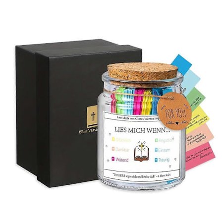 Raamatun jae purkissa saksa - Lasinen rukouspurkki inspiroivilla Raamatun jakeilla, Koraanin jakeilla ja kristillisillä sanonnoilla pääsiäislahjoiksi
