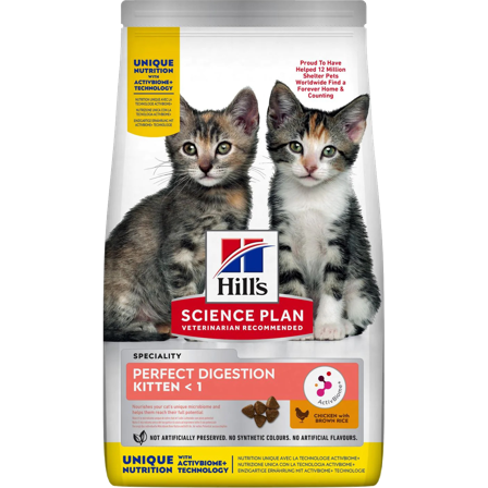 Hills Science Plan - Kitten Perfect Digestion Chicken & Rice 1,5 kg - Katt - Kattefôr & kattemat - Tørrfôr for katt - ZOO.no