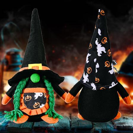 Halloween Gnome Wizard Græskar Tomte Nisse Svensk Elf Dværg Hjem Bondegård Køkken Dekoration Hylde Lagdelt Bakke Ornament