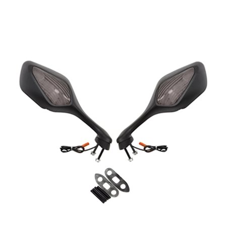 Universal Motorcyklar Scooter Backspegel med LED-blinkers Ljus Kompatibel för GSXR600 GSXR750 GSXR1000 K8 K9