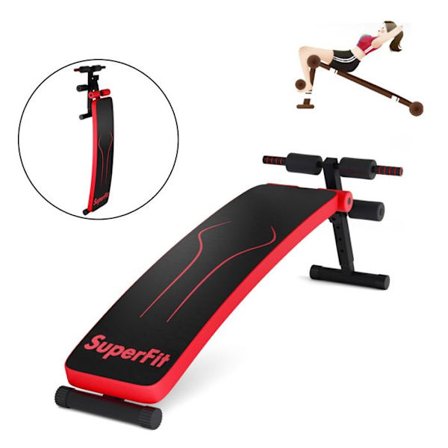 COSTWAY Fällbar Styrketräningsbänk - Belastning 200 kg - 4 Justerbara Höjder med 4 Skumkuddar för Träning