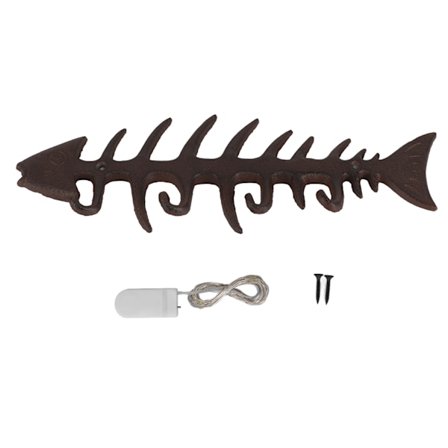 Industriel Stil Retro Fiskeben Knagerække Vægophæng Håndklæde Frakke Krog Dekorativ Ornament