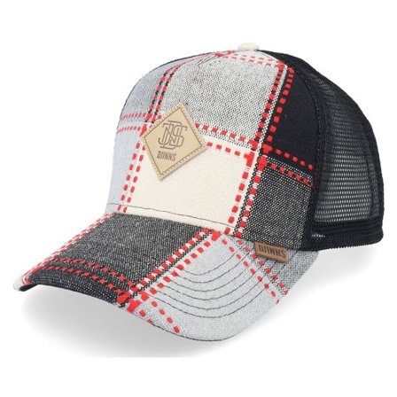Djinns - Beige trucker Keps - Embocheck/Black Trucker @ Hatstore