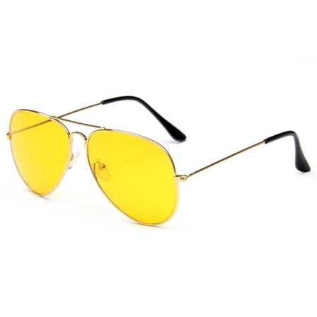 Solbriller pilot guld gult glas