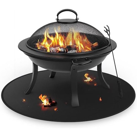 Ildstedsmåtte til Solo Stove Bonfire – 60 cm Rund Grillmåtte, Brandsikker, Vandafvisende & Oliebestandig_TF_TF