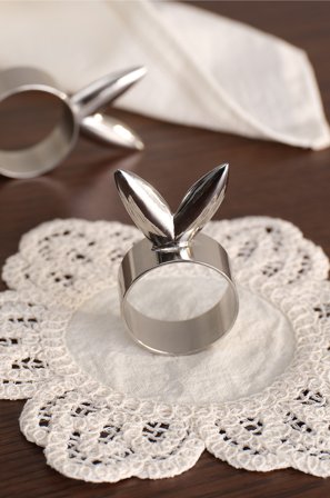 Jotex - Bunny Serviettring Med 2-pakk Sølv - FUNNY - Kjøp Kjøkkentilbehør hos Jotex