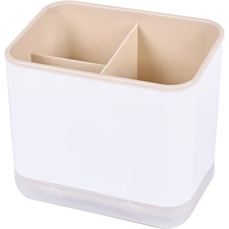 Köksorganisatör, 3 fack ätpinnar sked bestickhållare med bricka, köksförvaring (aprikos)