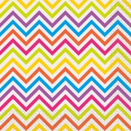 Unika party regnbåge papper chevron engångsservetter (förpackning om