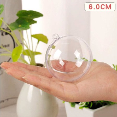 Joulukuusen koristeet 10 kpl, läpinäkyvät muoviset joulupallot jouluun, pääsiäiseen, syntymäpäivään (Pakkaus 10/6cm)