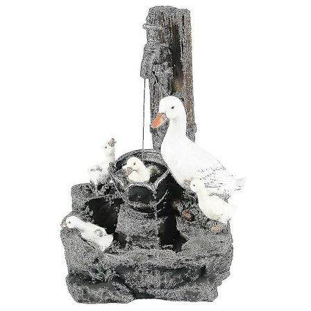 Gräsmatta Trädgårdsstaty Vatten Skulpturer Dekoration Djur Vattenfontäner Med Ljus-9