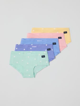 5-pakning hipstere - 110 - 116 - barneklær - purple - Polarn O. Pyret