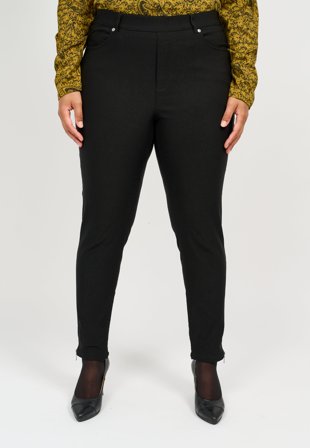 Ciso - Sofia 7/8 Bukser - Sort - Curvy Slim Fit / Elastik i Taljen