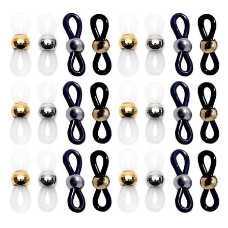 40 STK. Brillesnor Kæde Tilbehør Miljøvenlig Silikone Anti-skrid Ring Justerbar Brillekæde Hovedspænde Silikone Brillekæde Materiale til Ho