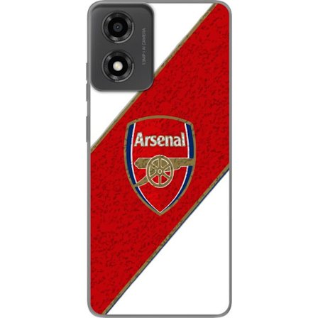 Kompatibelt Mobilskal till Motorola Motorola Moto E14 Moschino Toy teddybjörn med enkel tecknad design, brun björn med vit tröja och tydlig logotyp