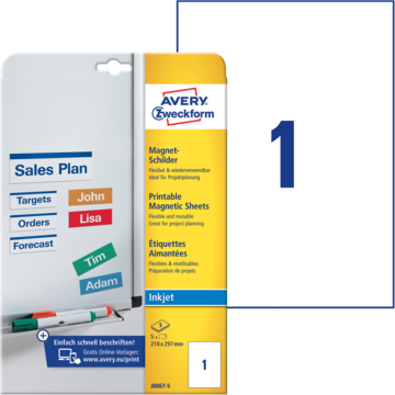 Magnetisk skilt Hvit 210x297 m