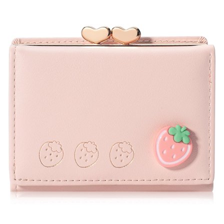 1 lille lyserød kompakt pung til kvinder