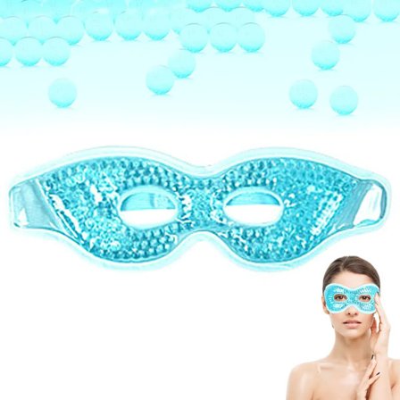 Kølende øjenmaske, gelkølende maske, varme øjne, genanvendelig kølende øjenmaske til mørke rande, puffins, øjentræthed og migræne, blå