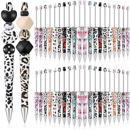 50 stk Perlepenn i Bulk Plast Blandede Perlepenn med Skaft Svart Blekk Perle