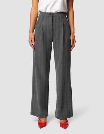 Shaping New Tomorrow - Dame - Serene Pants - Grey Herringbone - Wide - 28/28