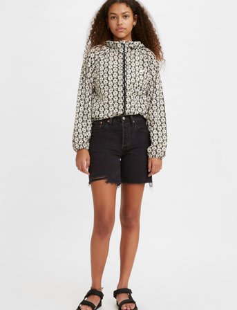 Levi's 501 Mid Thigh Short Lunar Blac - Black - 28