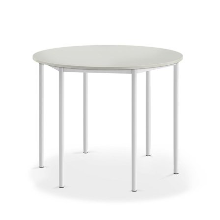 Stół BORÅS, okrągły, Ø1200x900 mm, laminat szary, biały