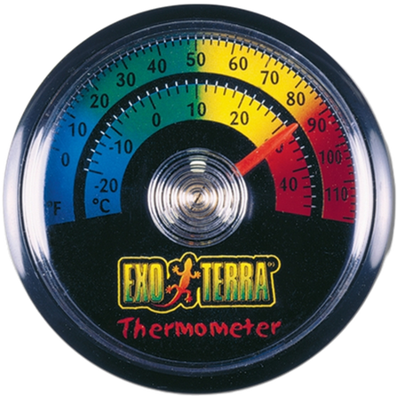 Exoterra - Analogt termometer - Terrariumtemperatur svart 5 cm - Reptil - Varme - Termometer - ZOO.no