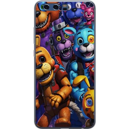 Kompatibelt Mobilskal till Huawei P10 Färgstarka animatroniska figurer inspirerade av Five Nights at Freddy’s, intensiv blick, neonljus, skräckkä