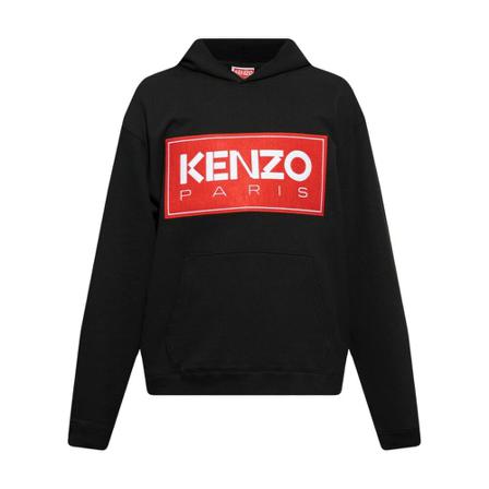 Kenzo, Hoodie with logo patch Zwart, Heren, Maat:2XL,Katoen