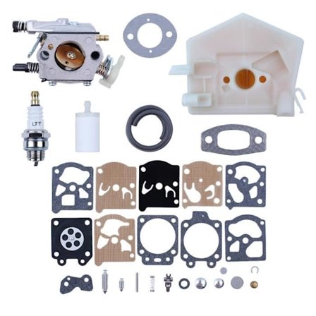 Forgasser Rekonstruksjonssett med Drivstoffilter Pakningsett Kompatibel med Husqvarna 51 Motorsagdeler