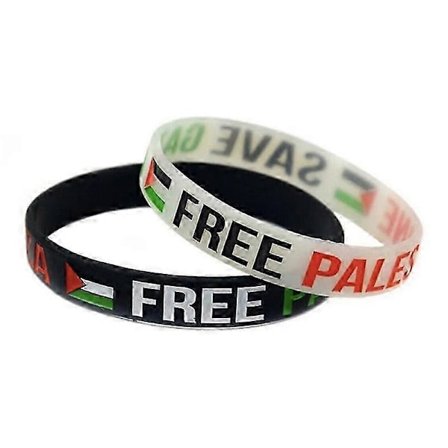 5/10 st 2024 Rädda Gaza Fritt Palestina Armband Flagga Gummi Silikon, Palestina Armband Mode Manschett Jag Står med Palestina, Stöd Palestina Armband