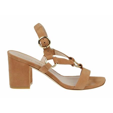 Stuart Weitzman Lalita75Blocktn2 Sanls Brun, Dame Sandaler med hæl, Størrelse: 38 EU