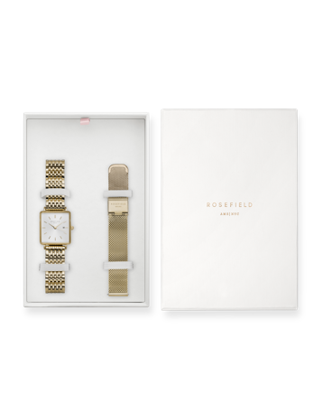 Cofanetti Regalo con Orologio Boxy Oro Cinturino Acciaio inossidabile e Cinturino Acciaio inossidabile Mesh - Rosefield