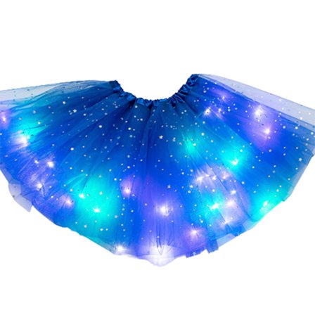 Halloween-tilbud Lysende LED fluffy nederdel til piger Lagdelt Ballet Dans Plisseret nederdel til fødselsdag