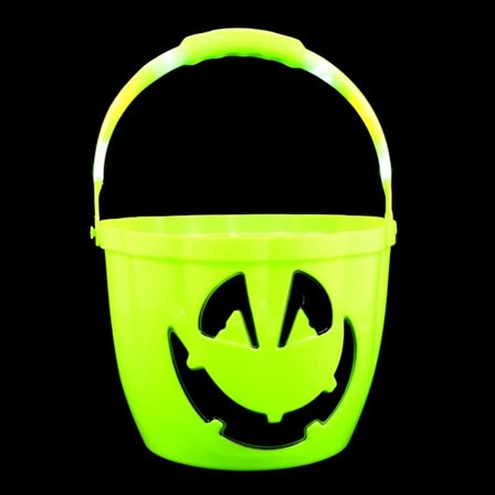 Halloween-festdekoration Barn Jack O Lantern Trick or Treat Hink Lyser Upp Halloween Pumpa Hink Orange LED Handtag Korg Spel Leksak