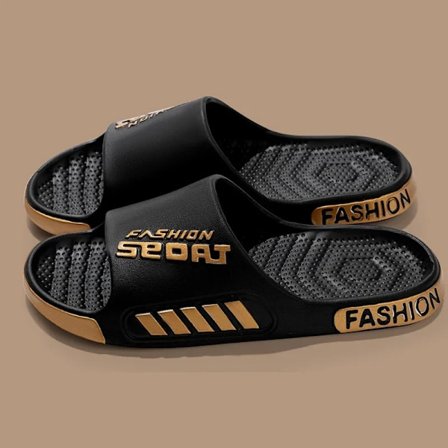 YNPO Mode Herr Sommartofflor Halkfria EVA Mjuka Sulor Tofflor Utomhus Strand Flip Flops för Män Bekväma Hushållsskor