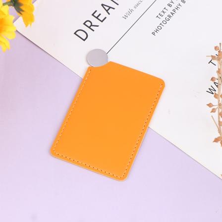 Bærbart mini rustfritt stål uknuselig makeup lommespeil Orange