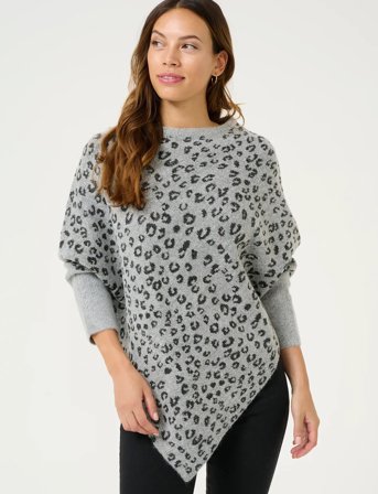 Kaffe Kamolly Poncho - Grey - ONE SIZE