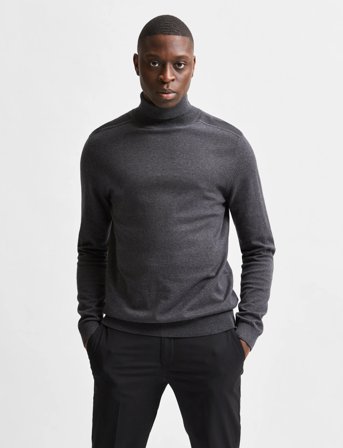 Selected Slmberg Roll Neck Noos - Grey - XL
