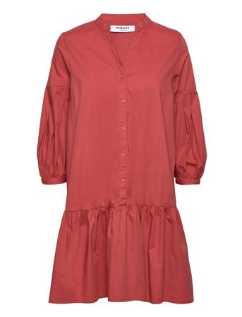 Mschlynella Cenilla 3/4 Dress Dresses Shirt Dresses Rød MSCH Copenhagen*Betinget Tilbud