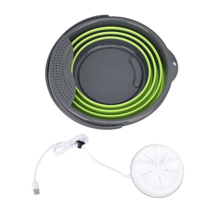 24W Bærbar Mini Vaskemaskine til Kollegiesokker og Undertøj med 10L Foldbar Vasketøjsspand