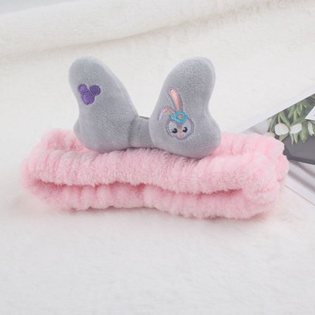 Pannband Pannband Naughty Rabbit Pannband - Rosa Grå