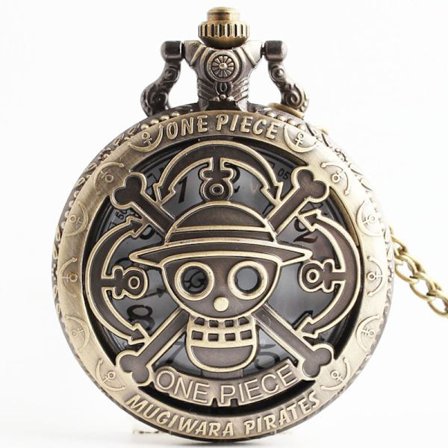 One Piece Kul Piratstil Lommeur Straw Case Hat Halskjede