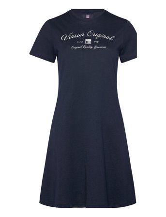 Rita Lf Sj Cot Vin W Dress Navy VINSON