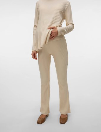 Mamalicious Mlbeysa Flared Jrs Pants 2F - Cream - XL