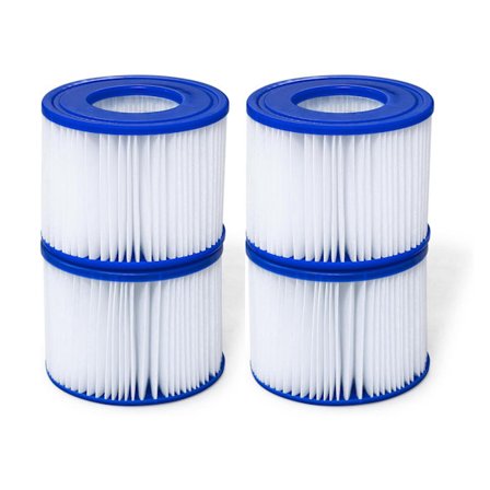 4-pakkaus porealtaan suodatinpatruunoita (tyyppi VI) - Vaihto puhallettaville kylpylöille, yhteensopiva useimpien 4 hengen kannettavien porealtaiden 