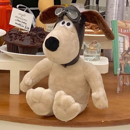 Plysjvalpe Leke Animerte Tegneserie Klipp Kort Plysjhund Hjemmeinnredning Pynt Dukker Pilotlue Blå Lue Pilotlue