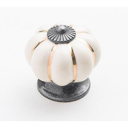 Knapphandtag i form av pumpa, möbelhandtag, möbelknoppar, dörrhandtag i keramik, porslin, blommig möbelknopp